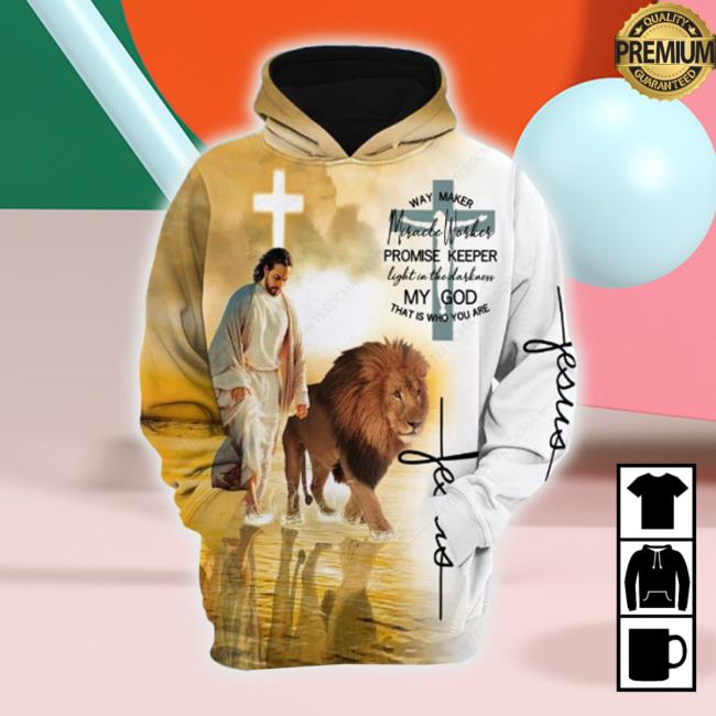 Judah Jesus Walks On Water Way Maker Miracle Worker 3D All Over Printed Apparel Shirts