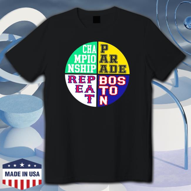 Championship Parade Repeat Boston Circle Logo 2023 T-Shirt