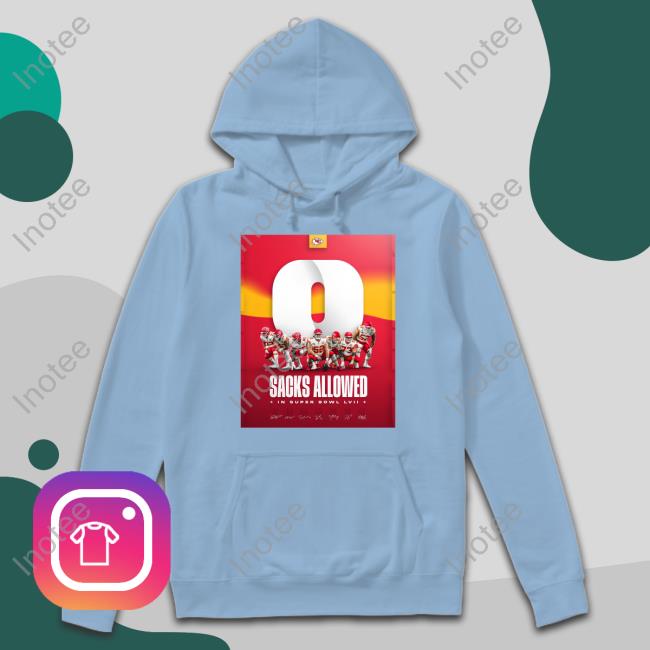Chiefs Sacks Allowed In Super Bowl Lvii Long Sleeve T Shirt Kansas City Chiefs Sacks Allowed In Super Bowl Lvii Shirts