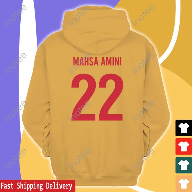Iranian Spectator Showing Mahsa Amini 22 New Shirt Iran And Wales Match Mahsa Amini 22 Tee