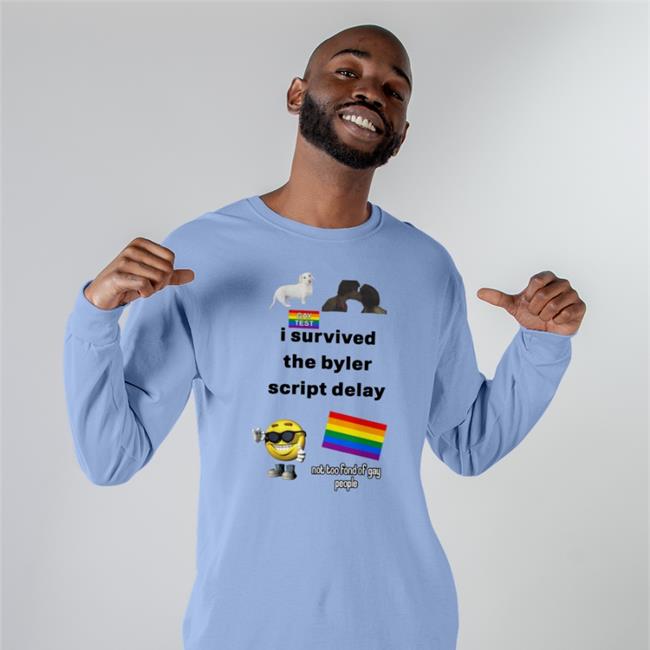I Survived The Byler Script Delay Shirt Loveubyler Gay Test Loveubyler Gay Test I Survived The Byler Script Delay T Shirt