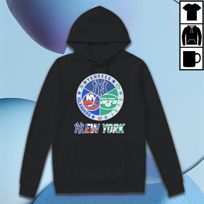 New York Yankees New York Jets New York Islanders New York City 2023 Logo Shirt