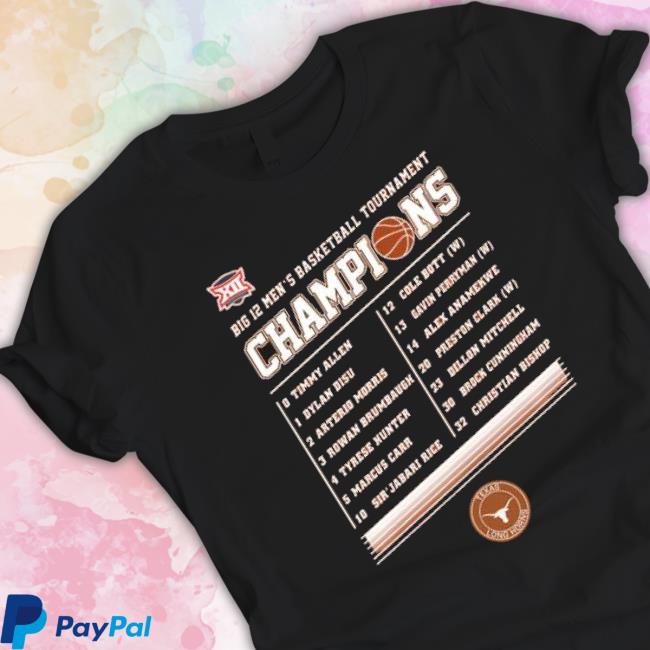 Texas Longhorns Big 12 Men’S Basketball Tournament Champions Shirt
