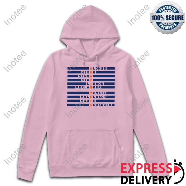 Amazin Mets Alonso Nimmo Senga Diaz Lindor Verlander Mcneil Vogelbach Marte Scherzer Sweatshirt Geny Mets Report Alonso Nimmo Senga Diaz Lindor Verlander Mcneil Vogelbach Marte Scherzer Hoodie