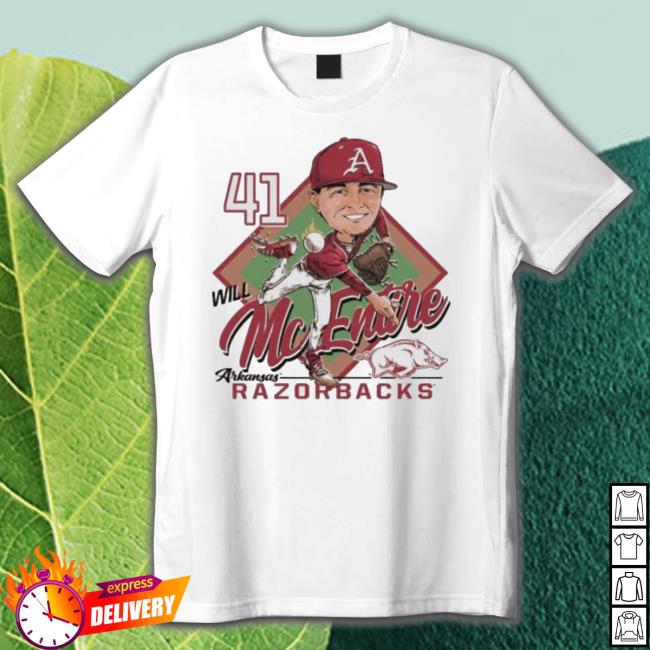 41 Will Mcentire Caricature Arkansas Razorbacks Long Sleeve Shirt