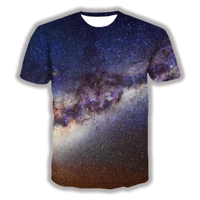 Galaxy T-Shirt Men Planet Tshirt Anime Starry Sky Shirt Print Colorful T Shirts Funny Harajuku Classic Shirt Printed