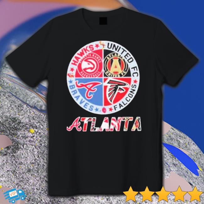 Atlanta Braves Atlanta Hawks Atlanta United Fc Falcons Atlanta Hawks Logo 2023 Shirt