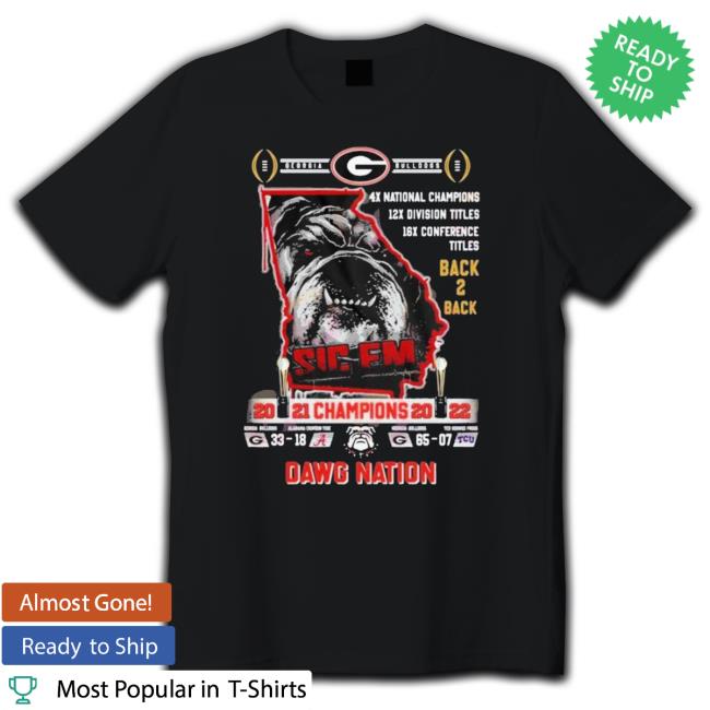 Georgia Bulldogs Back 2 Back 2021–2022 Champions Dawg Nation Shirt Georgia Bulldogs Back 2 Back 2021–2022 Champions Dawg Nation shirt