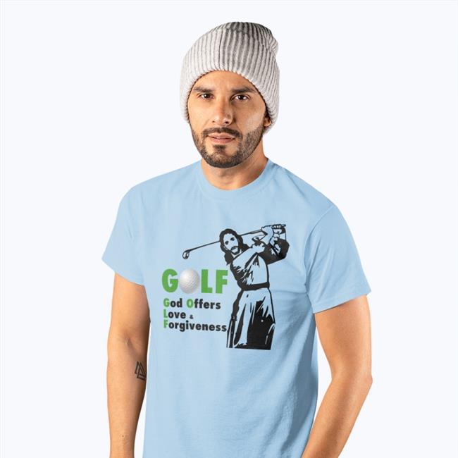 Goodshirts Golf God Offers Love Forgiveness Tees Jesus Shoot Golf