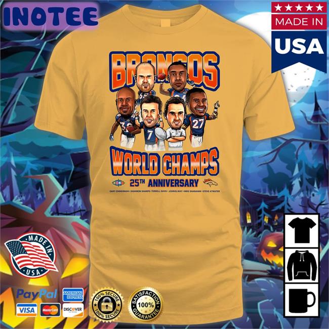 Broncos World Champs 25Th Anniversary Tees