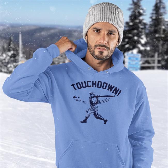 Donkeytees Store Touchdown Baseball Hoodie Grey Donkeytees Store Touchdown Baseball Sweatshirt Grey