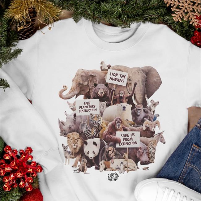 Animal Activists Hoodie Funny Stop The Humans End Planetary Destruction Save Us From Extinction T Shirt