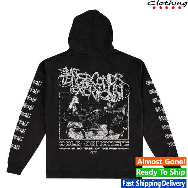 The Last 10 Seconds Of Extortionist Merch Cold Concrete Live Zip Up Hoodie
