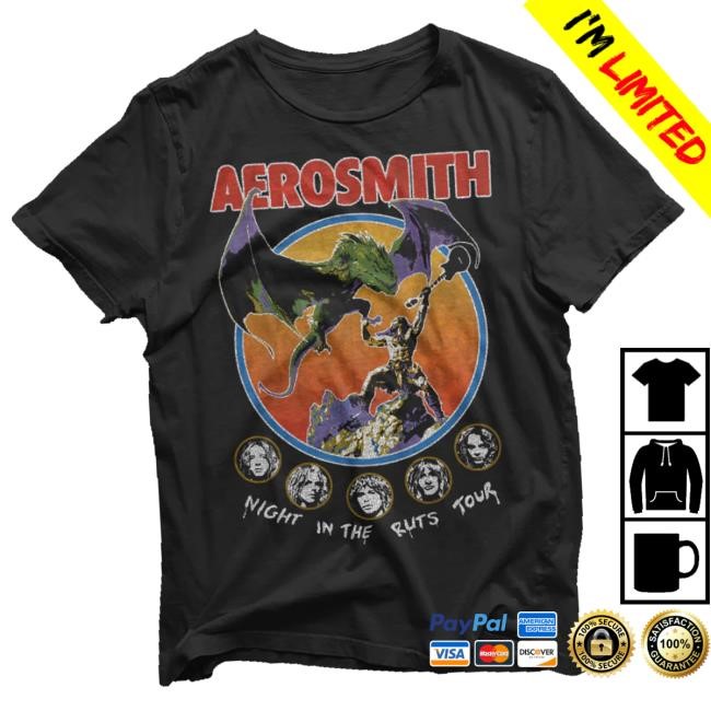 Official Aerosmith Merch Store Night In The Ruts Tour Crewneck Sweatshirt