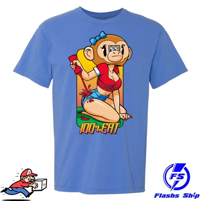 Official 100 Percent Eat Merch Monkey Hookup Funny Shirt