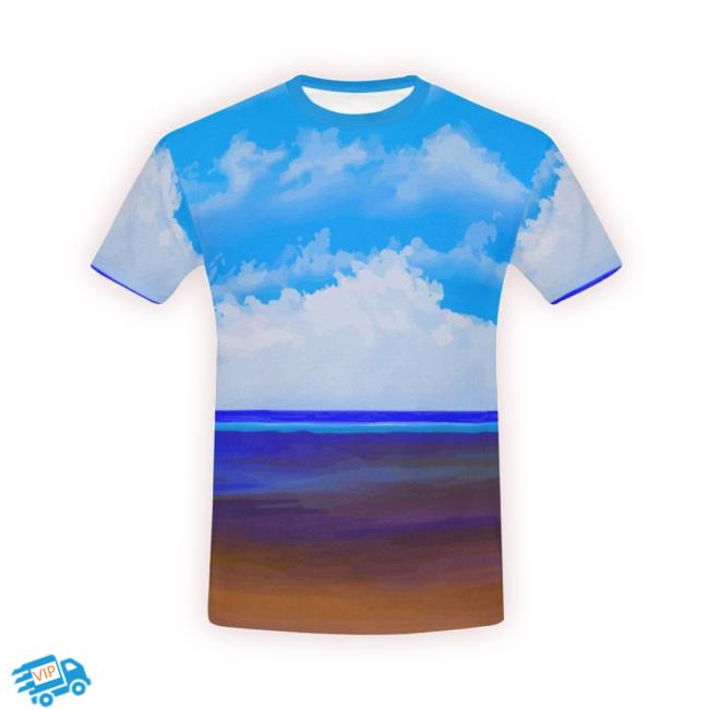 Goxmix Art Beach Blue Sky Short Shirts