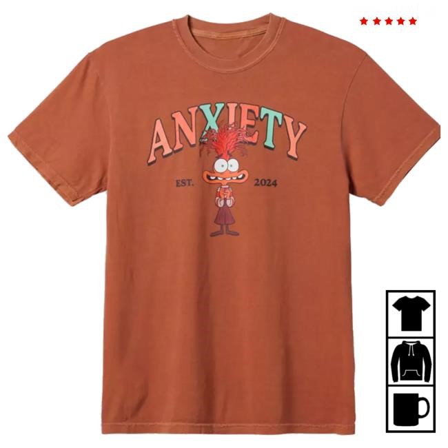 Official Inside Out 2 Merch Store Anxiety Tee Shirt