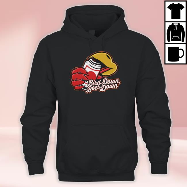Official Barstool Sports Store Bird Down Beer Down T-Shirt