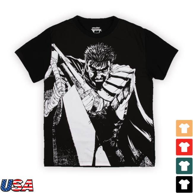 Black Swordsman Big Print Black Shirt