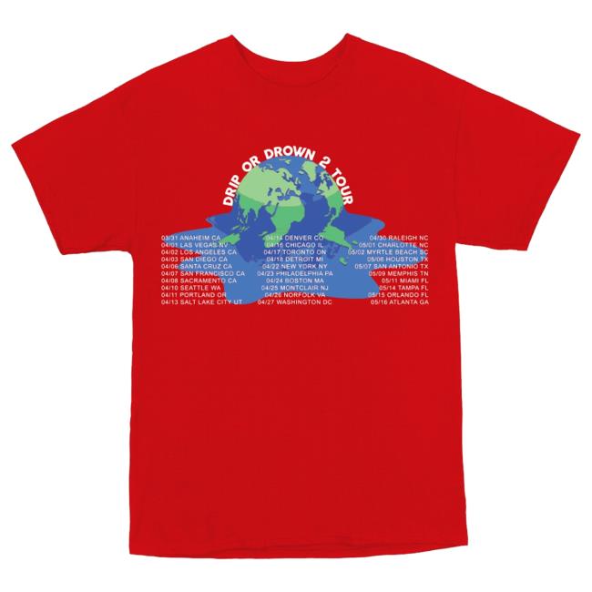 Official Gunna Merch Store Gunna Dripping Shirt New (Red)
