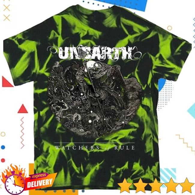 Unearth Official Merch Watchers Of Rule Tie Dye Shirt (Neon Green) Long Sleeve Shirt