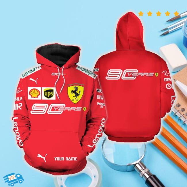 Personalized 90 Years 3D Shirt Gift, 3D Long Sleeve T Shirt Ferrari F1 Style