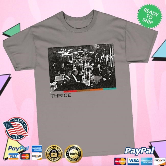 Official Thrice Merch Store Og Beggars Tee - Grey Hoodie