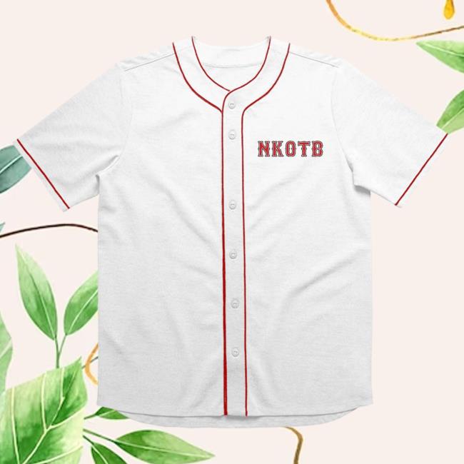 Official Merch Bar New Kids On The Block Store Nkotb Boston Baseball Jersey Top Shirt White MerchBar NewKidsOnTheBlock Nkotb