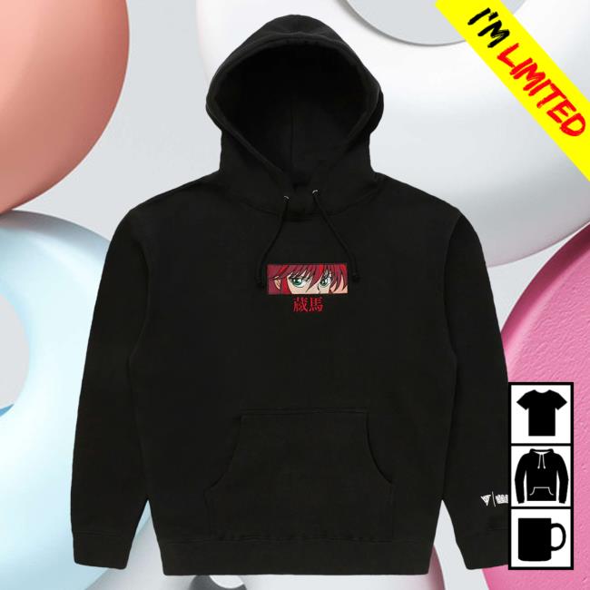 Official Hypland Clothing Merch Store Hypland Yyh Kurama Eyes Pull Over Hoodie (Black)