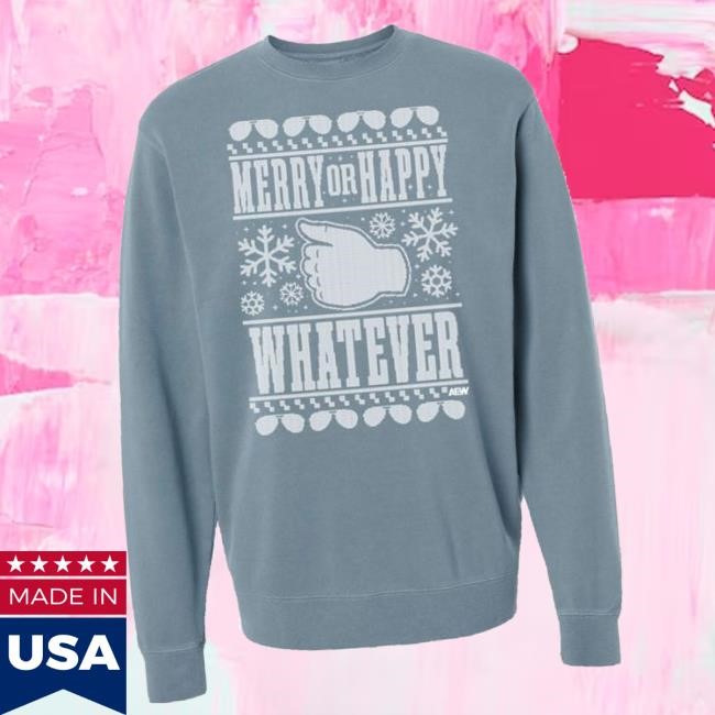 Shop Aew Merch Orange Cassidy - Merry Or Happy Whatever Holiday Shirts