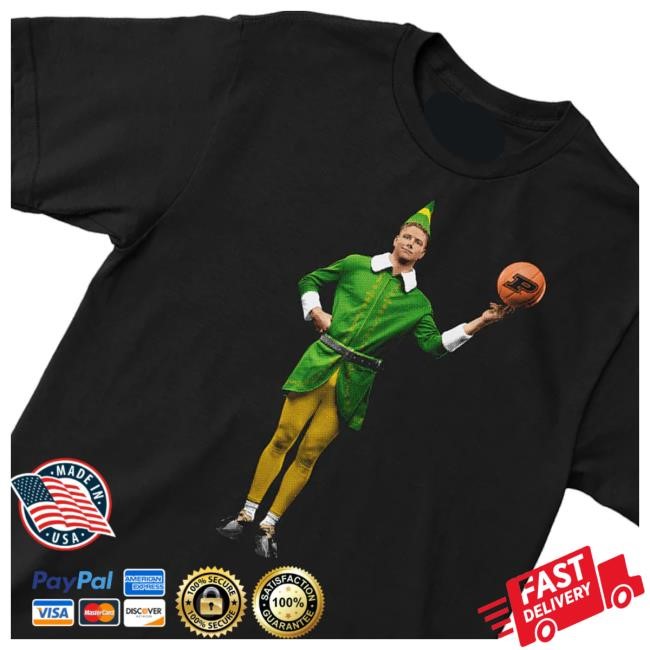 Purdue Nil Store Caleb The Elf Black Hooded Sweatshirt