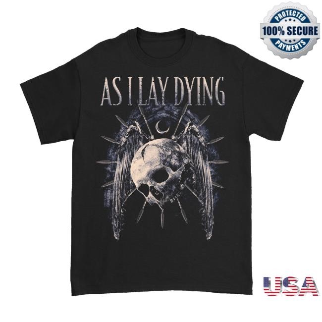 Down Right Merch As I Lay Dying - Skull Wings Tee Shirt