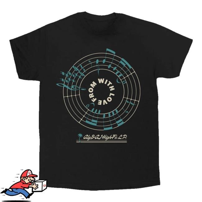 Official Aly & Aj Merch Shop Store Highfi With Love From Sheet Music Black T Shirt