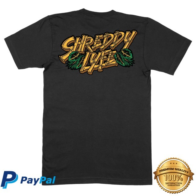 Official Shreddy Lyfe Merch Tiki Shirts Black Shreddy Lyfe Merch Tiki Tee Shirt Black