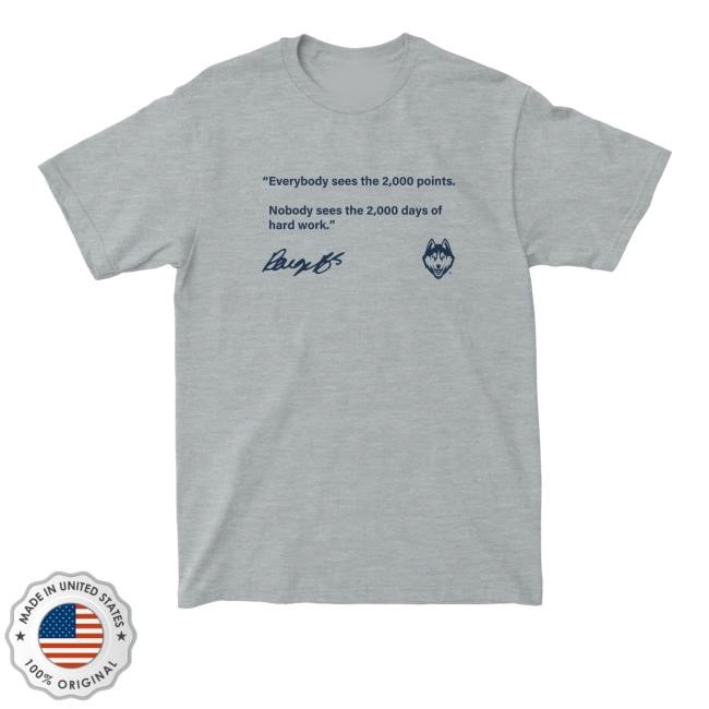 Paige Bueckers 2000 Points Sport Grey T Shirts