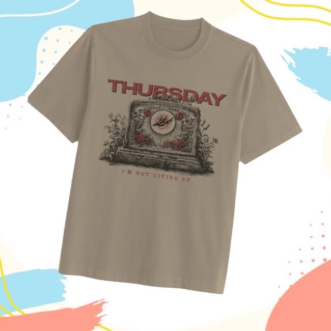 Thursday Merch Red Roses Gravestone Khaki Crewneck Sweatshirt