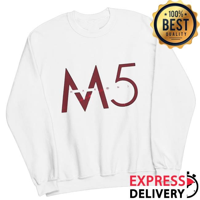 Official Maroon5 Merch Store M5 White Hooded Sweatshirt