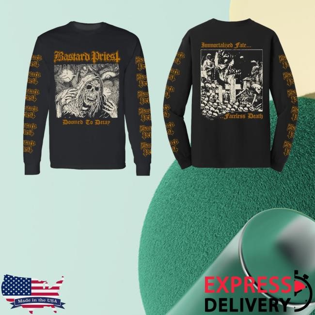 Grindestroy Merch Store Shop Bastard Priest Doomed To Decay Shirt