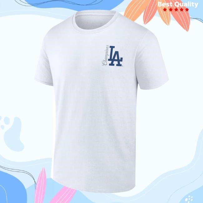 Los Angeles Dodgers White 8-Time World Series Champions Tee