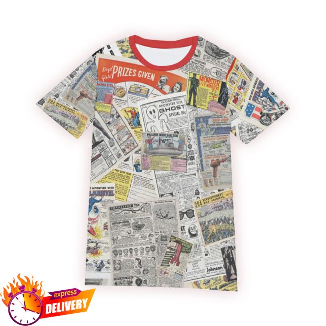 Nerdchicboutique Comic Book Ads Men's Loose Neck Cotton New Shirt
