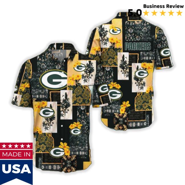Green Bay Packers Map Us Pattern Hawaiian Tee Shirt Short Sleeve For Men And Women