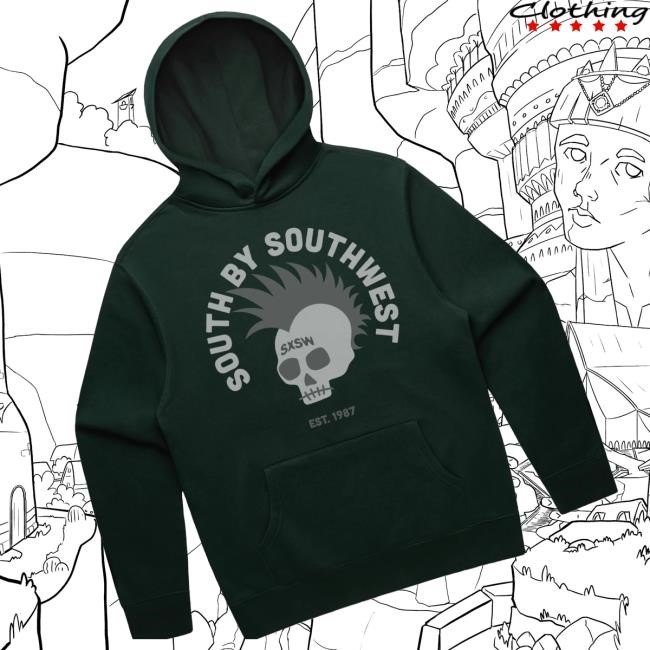 Official Sxsw Merch Skull Pullover Ls Tee