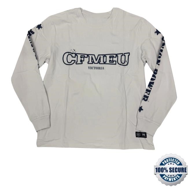 Cfmeu Merch Store Snake Stencil Crewneck Sweatshirt Cfmeu Victoria Union Power Never Back Down Snake Stencil