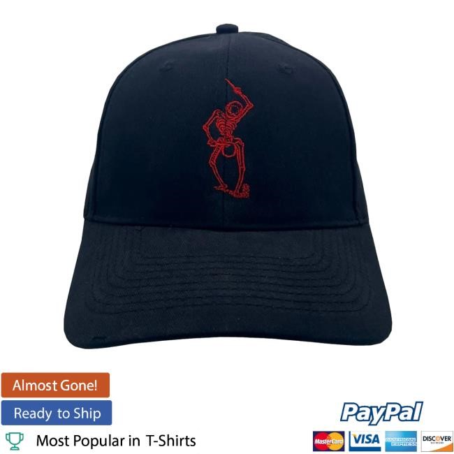 Duran Duran Official Store Danse Macabre Red Skeleton Bucket Hat