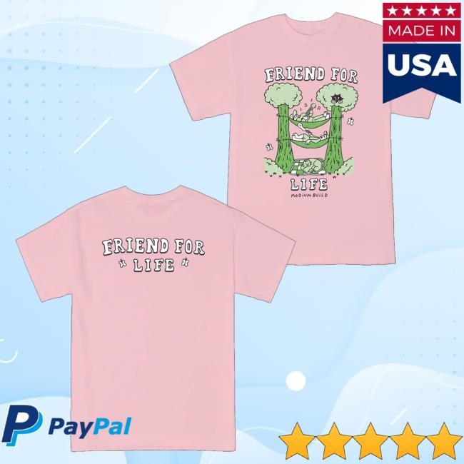 Official Medium Build Merch Friend For Life Pink Hoodie