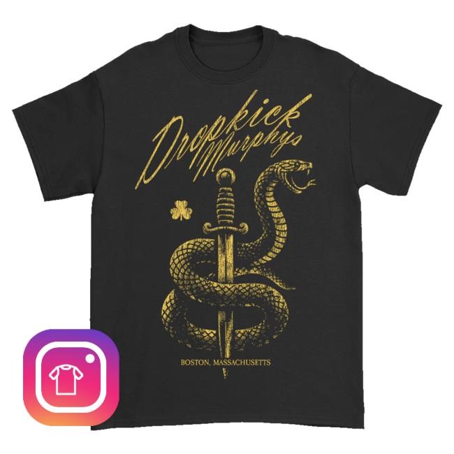 Official Dropkick Murphys Store Serpent & Dagger T-Shirt (Black) Long Sleeve Shirt