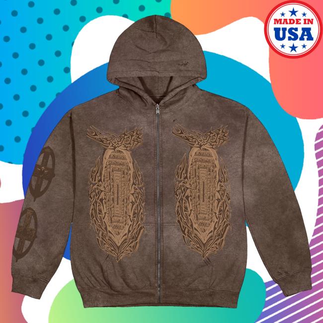Official Travis Scott Merch Store Travis Scott Utopia God's Country Long Sleeve T-Shirts Brown TravisScott Shop