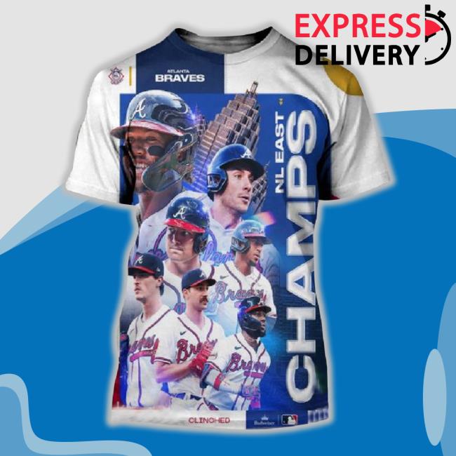 Congrats Atlanta Braves The Nl East Champs Clinched Premium 3D New Shirt