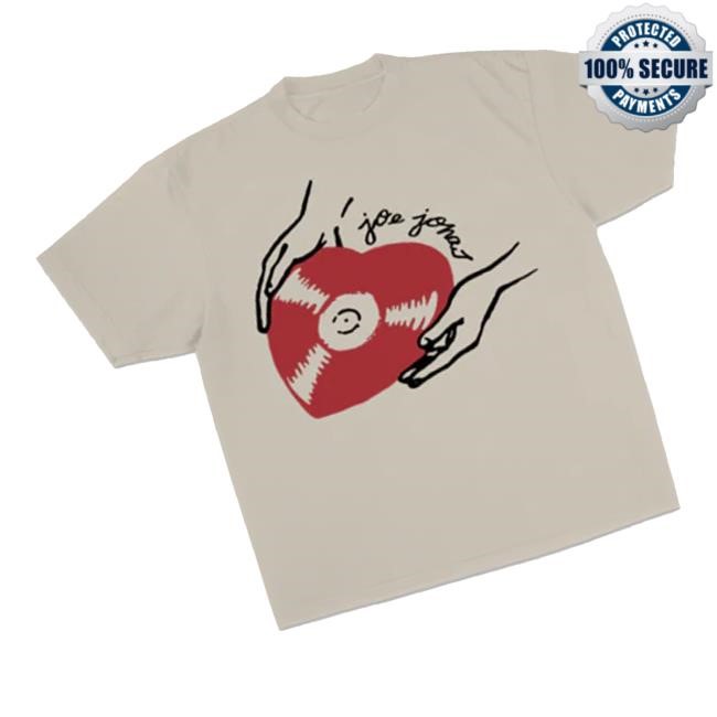 Joe Jonas Official Merch Heart Record Short Sleeve Tee Red