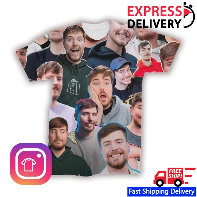 Subliworks Mr Beast Photo Collage Shirt